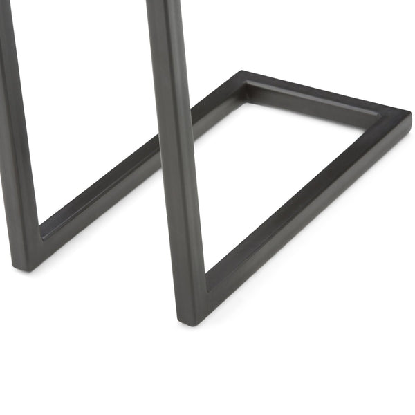 English Elm Skyler C Side Table - Handcrafted Dark Cognac Brown Mango Wood With Industrial Metal Base Design B136P158243-GIGA