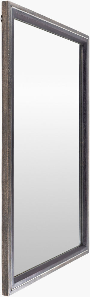 Surya Hanover Mirror - 34" Stylish Distressed Steel Wall Décor For Modern Homes, Vertical Or Horizontal Use Frame, Gray Steel Hne001-2638