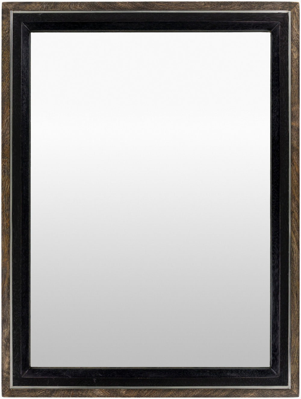 Surya Hanover Mirror - 34" Stylish Distressed Steel Wall Décor For Modern Homes, Vertical Or Horizontal Use Frame, Gray Steel Hne002-2026