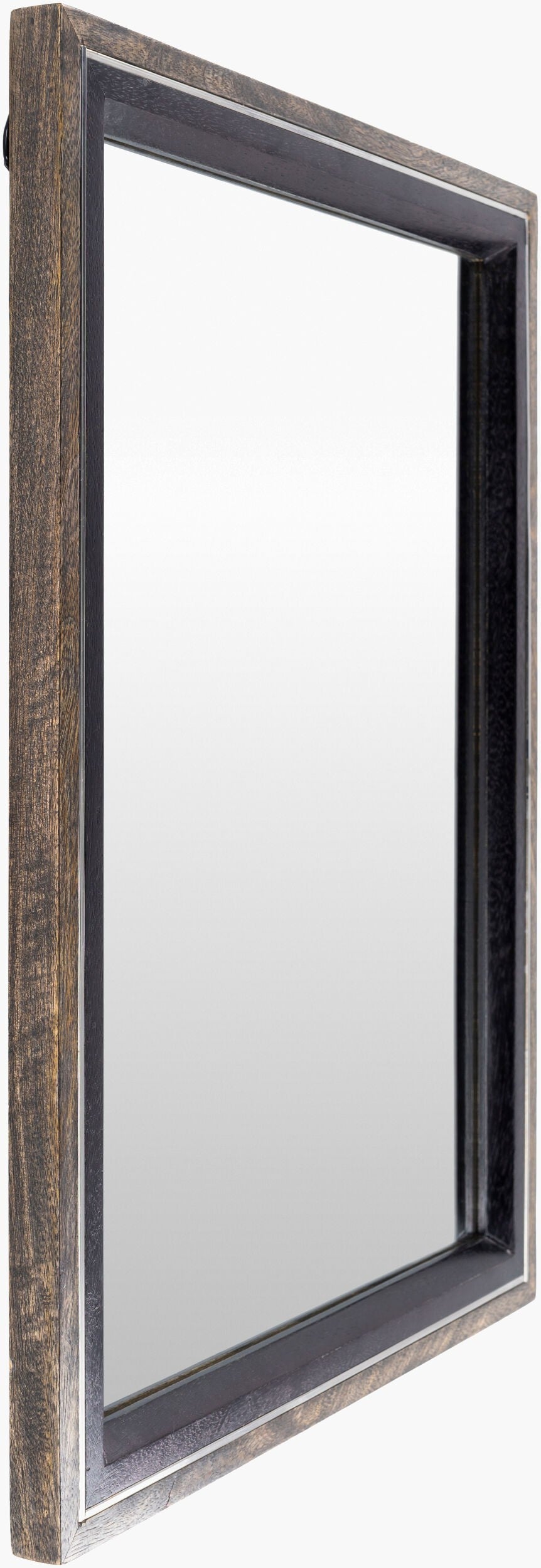 Surya Hanover Mirror - 34" Stylish Distressed Steel Wall Décor For Modern Homes, Vertical Or Horizontal Use Frame, Gray Steel Hne002-2026