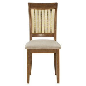 Homelegance By Top-Line Delroy Cane Accent Slat Back Dining Chairs (Set of 2) Oak Rubberwood