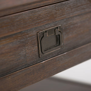 English Elm Monroe Square Coffee Table - Handcrafted Distressed Charcoal Brown With Storage & Rustic Charm B136P158950