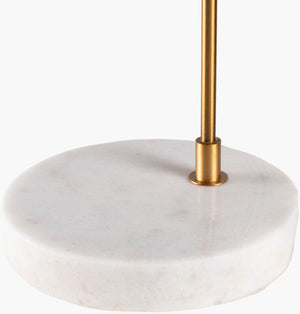 Surya Hannity Modern Elegant Task Table Lamp - 24" Tall Steel Body & Chic Marble Base For Workspace Style Body, Metallic ,Brass,Base, White Steel,Marble,Metal,Metal Hni-001