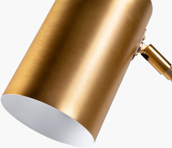 Surya Hannity Modern Elegant Task Table Lamp - 24" Tall Steel Body & Chic Marble Base For Workspace Style Body, Metallic ,Brass,Base, White Steel,Marble,Metal,Metal Hni-001