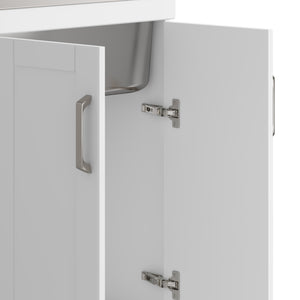 English Elm Kyle - 24" Compact Laundry Cabinet With Deep Stainless Steel Sink & Pull-Out Faucet For Small Spaces B136P158799