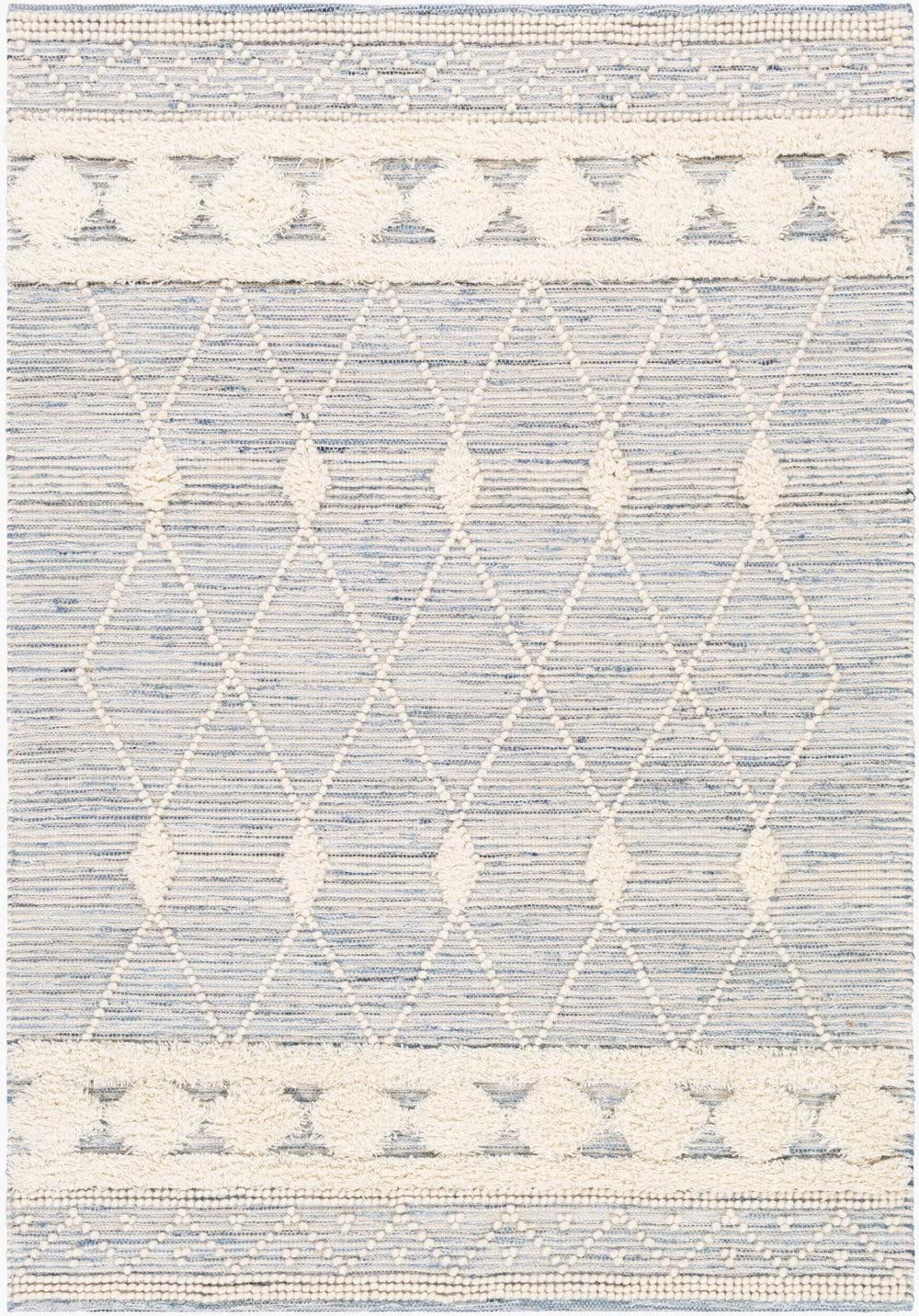 Surya Handira 5' X 7'6" Handmade Global-inspired Rug - Elegant, Durable Wool & Cotton Design For Any Room Blue Wool,Cotton Hnr2302-576