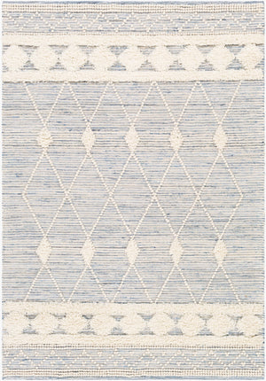 Surya Handira 5' X 7'6" Handmade Global-inspired Rug - Elegant, Durable Wool & Cotton Design For Any Room Blue Wool,Cotton Hnr2302-576