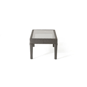 English Elm Christopher Knight Home® - ANTIBES RATTAN LOVESEAT SET WITH SIDE TABLE – Weatherproof PE Wicker, Iron Frame, Compact Patio Seating Grey 57088.00SETGRY