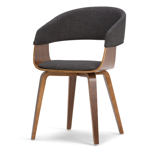 English Elm Lowell Bentwood Dining Chair In Charcoal Grey - Mid-Century Modern Comfort For Any Space B136P158838