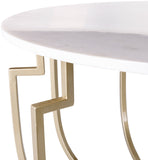 Hendrix HNX-004 17"H x 30"W x 30"D Coffee Table HNX-004  Top: White; Base: Champagne Surya