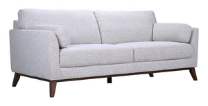 Porter Designs Porter Flanders Modern Upholstered Sofa In Soft Gray Chenille With Cozy Cushions & Elegant Legs Gray Fabric 01-216-01-5091