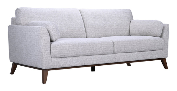 Porter Designs Porter Flanders Modern Upholstered Sofa In Soft Gray Chenille With Cozy Cushions & Elegant Legs Gray Fabric 01-216-01-5091
