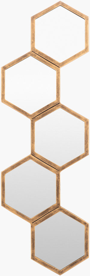 Livabliss Honeycomb Geometric Iron Accent Mirror with Hand-finished Metal Frame for Entryway Walls HNY001-1135
