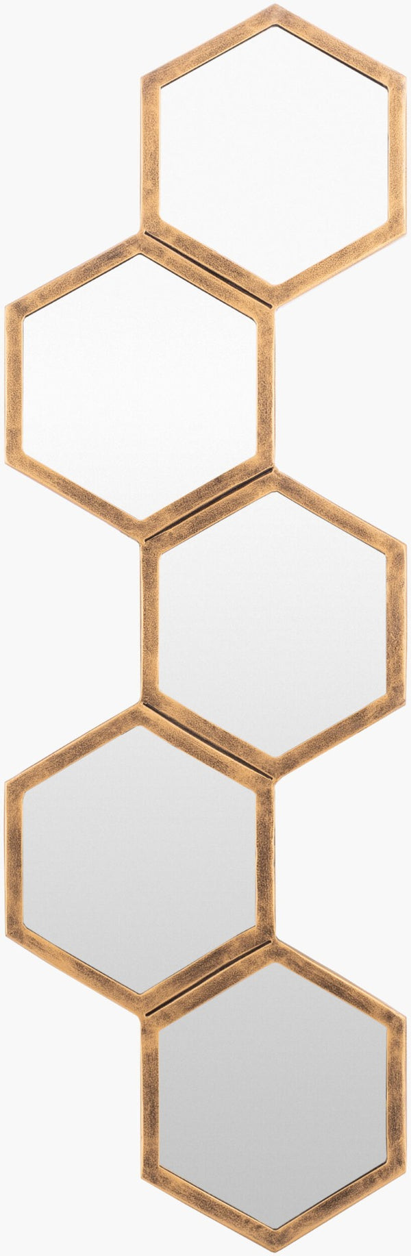 Livabliss Honeycomb Geometric Iron Accent Mirror with Hand-finished Metal Frame for Entryway Walls HNY001-1135
