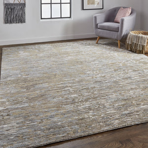 Feizy Rugs Conroe Hand-knotted Wool And Viscose Abstract Rug – Luxurious Modern Art For Your Home Décor Brown,Gray Wool,Viscose Cro6822fbrnmltf99