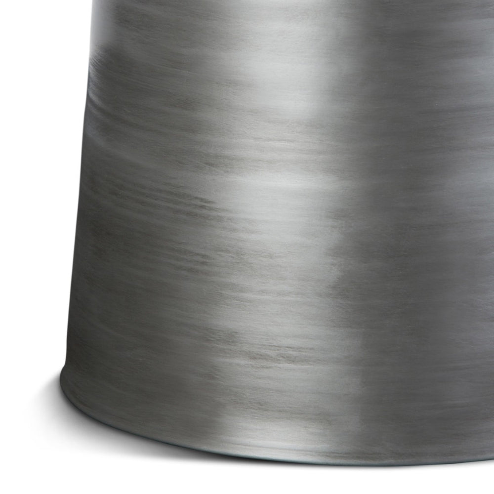 English Elm Toby 17-Inch Wide Modern Industrial Metal Accent Table – Stylish Silver Drum Design For Any Room B136P158967-GIGA