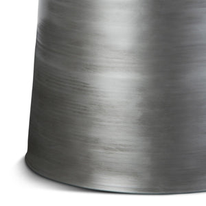 English Elm Toby 17-Inch Wide Modern Industrial Metal Accent Table – Stylish Silver Drum Design For Any Room B136P158967-GIGA