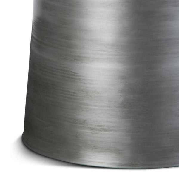 English Elm Toby 17-Inch Wide Modern Industrial Metal Accent Table – Stylish Silver Drum Design For Any Room B136P158967-GIGA