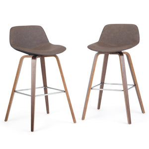 English Elm Randolph Mid-Century Bentwood Bar Stools Set Of 2 – Stylish, Durable, Ergonomic Comfort For Any Space B136P159444-GIGA