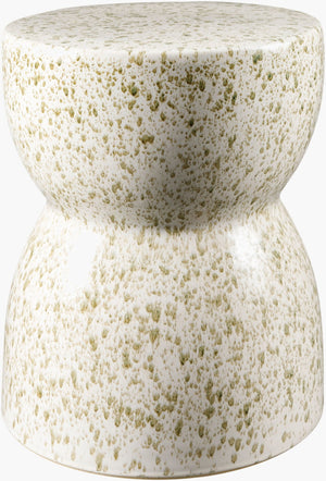 Livabliss Hourglass Glazed Ceramic Garden Stool Versatile Side Table for Patio or Living Room HOG003-171313