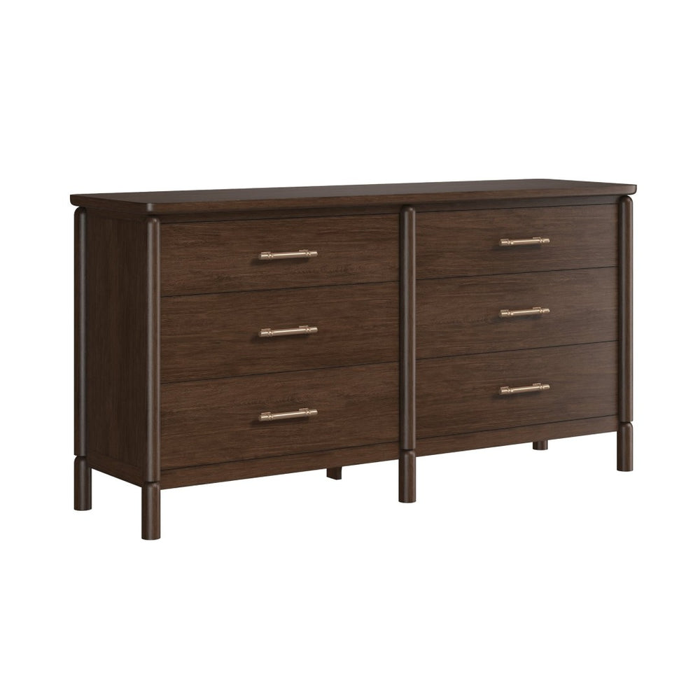A.R.T. Furniture Verge Dresser - Contemporary Dark Wood Storage Solution with Elegant Design & Six Spacious Drawers 337130-1960