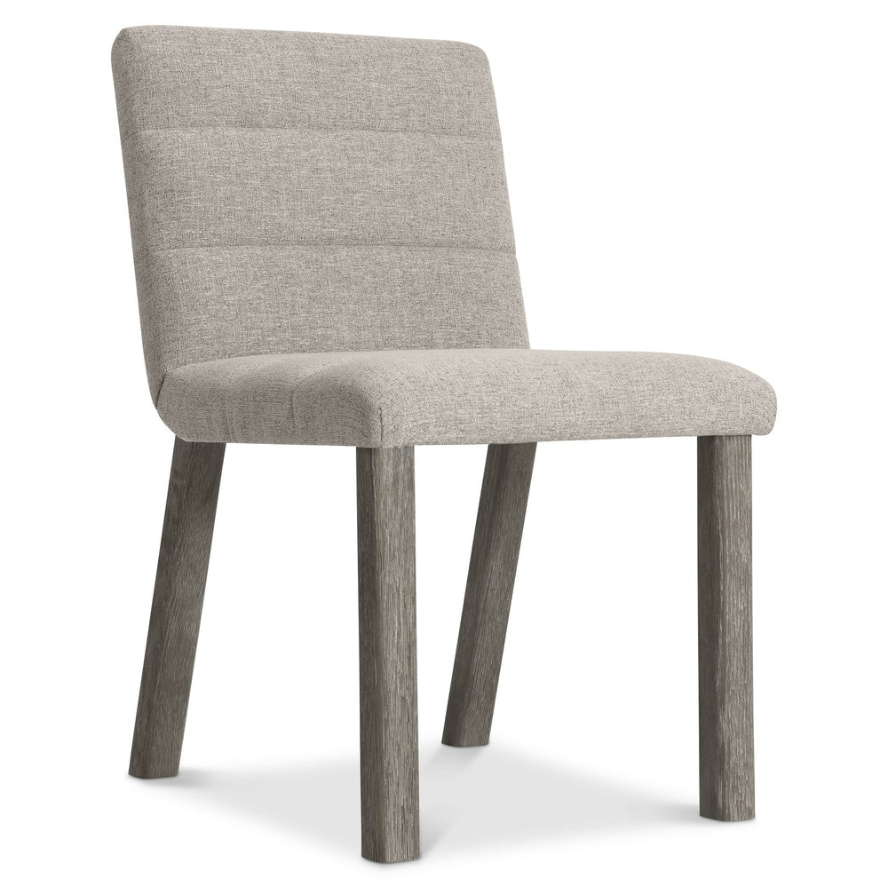 Bernhardt Bernhardt Monolith Side Chair With Channel-Tufted Upholstery, Wire-Brushed Oak Frame, Performance Fabric 343543