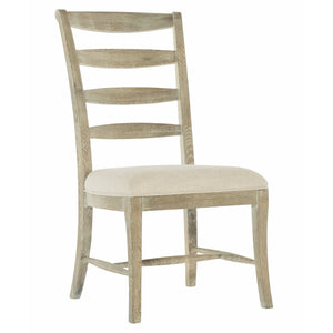 Bernhardt Bernhardt Rustic Patina Ladderback Side Chair Sand Finish — Cerused White Oak, Upholstered Slip Seat, Distressed Elegance 387555