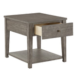 Homelegance By Top-Line Juniper Antique Grey Finish Grey Fiber Cement Table with Self Grey Rubberwood