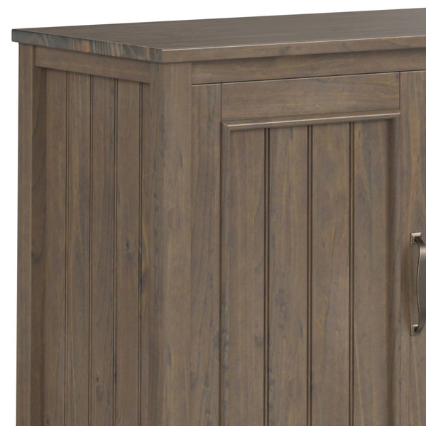 English Elm Lev Smoky Brown TV Media Stand for TVs up to 60" — Handcrafted Solid Wood, Adjustable Shelves, Cord Management, Brushed Bronze Handles B136P158821