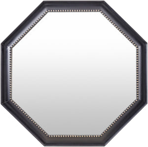 Hokkaido HOK-004 42"H x 42"W x 1"D Accent Mirror HOK004-42421  Frame: Black Surya