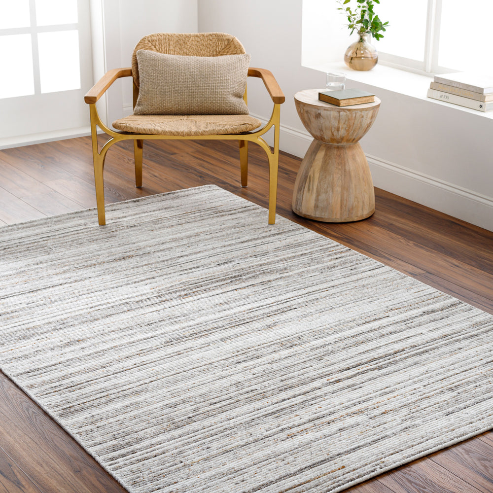 Hollister HOL-2301 9' x 12' Handmade Rug HOL2301-912  Silver Gray, Light Gray, Medium Gray, Rust Surya