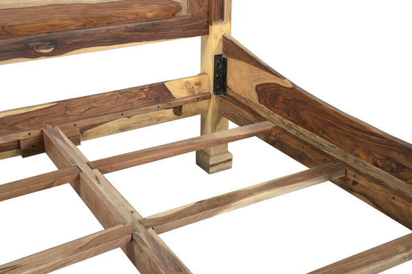 Porter Designs Porter Taos Solid Sheesham Wood Queen Bed – Rustic Charm For A Cozy, Refined Bedroom Retreat Natural Wood 04-196-14-9047n-kit