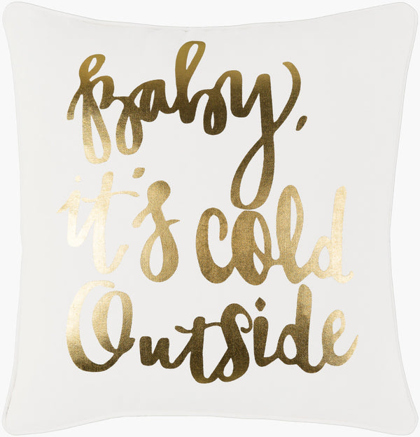 Surya Holiday Accent Pillow - 18"L X 18"W - Durable Cotton With Modern Charm For Your Home Decor Ivory Cotton,Cotton Holi7251-1818