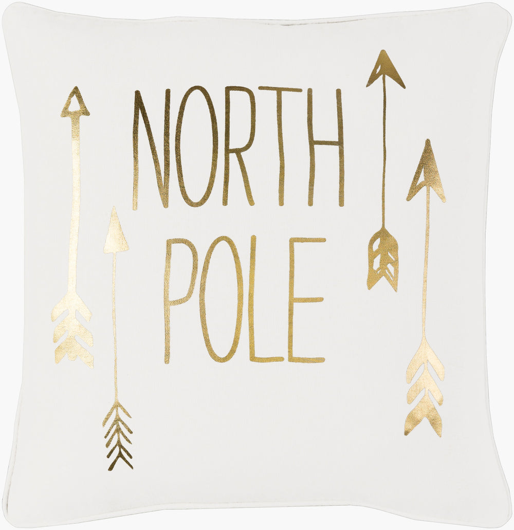 Surya Holiday Accent Pillow - 18"L X 18"W - Durable Cotton With Modern Charm For Your Home Decor Ivory Cotton,Cotton Holi7243-1818d