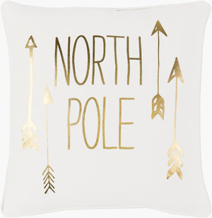 Surya Holiday Accent Pillow - 18"L X 18"W - Durable Cotton With Modern Charm For Your Home Decor Ivory Cotton,Cotton Holi7252-1818p