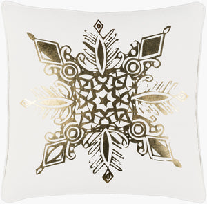 Surya Holiday Accent Pillow - 18"L X 18"W - Durable Cotton With Modern Charm For Your Home Decor Ivory Cotton,Cotton Holi7254-1818