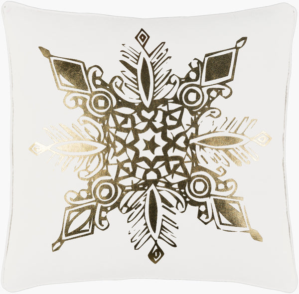 Surya Holiday Accent Pillow - 18"L X 18"W - Durable Cotton With Modern Charm For Your Home Decor Ivory Cotton,Cotton Holi7254-1818