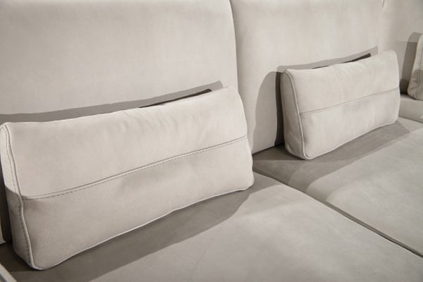 VIG Furniture Hollywood Italian Light Grey Leather Laf Chaise Sectional Sofa — Adjustable Backs, Full Italian Craftsmanship VGCC-HOLLYWOOD-GREY-LAF-SECT