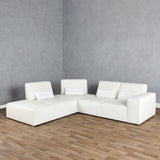 VIG Furniture Lamod Italia Hollywood - Italian White Leather LAF Chaise Sectional Sofa VGCC-HOLLYWOOD-WHT-LAF-SECT