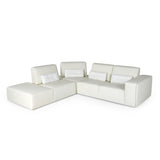 VIG Furniture Lamod Italia Hollywood - Italian White Leather LAF Chaise Sectional Sofa VGCC-HOLLYWOOD-WHT-LAF-SECT