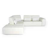 VIG Furniture Lamod Italia Hollywood - Italian White Leather LAF Chaise Sectional Sofa VGCC-HOLLYWOOD-WHT-LAF-SECT