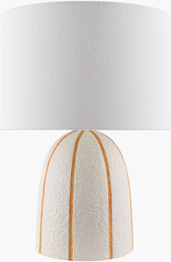 Livabliss Hombori Ceramic Arts and Crafts Table Lamp with Linen Shade for Warm Ambient Glow HOM-002