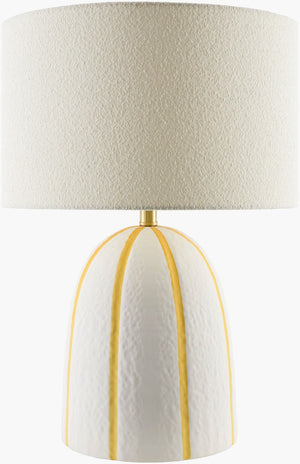 Livabliss Hombori Ceramic Arts and Crafts Accent Lamp with Dual Fabric Shade for Warm Ambiance HOM-004