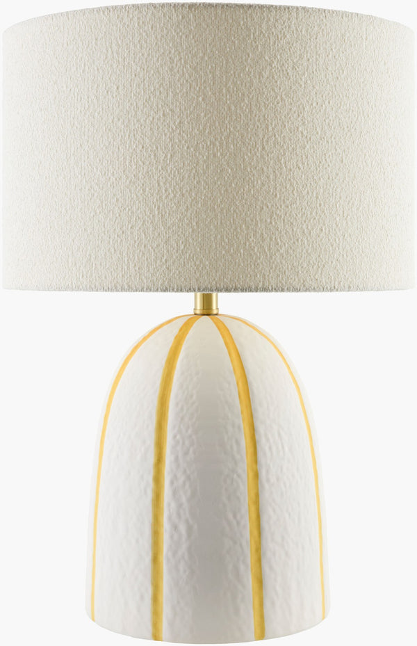 Livabliss Hombori Ceramic Arts and Crafts Accent Lamp with Dual Fabric Shade for Warm Ambiance HOM-004