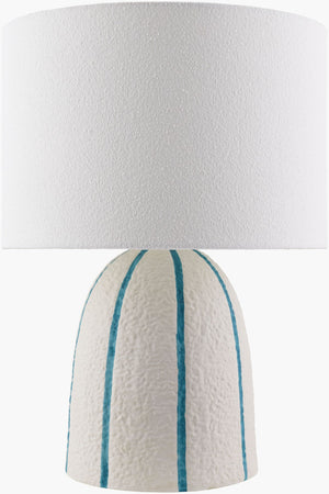 Livabliss Hombori Ceramic Arts and Crafts Table Lamp with Linen Shade for Bedroom Reading HOM-005