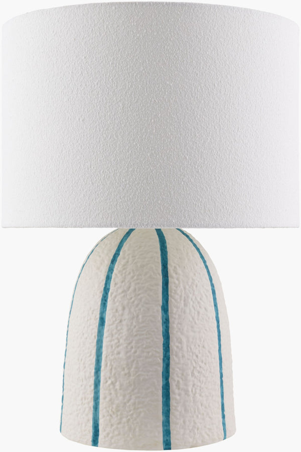 Livabliss Hombori Ceramic Arts and Crafts Table Lamp with Linen Shade for Bedroom Reading HOM-005