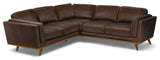 Primitive Collections Macadamia Sectional Leather Sofa PCMACBARKSEC10 Chocolate