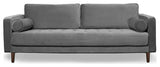 Primitive Collections Roma Fabric Gray Velvet Sofa PCWM02220SOGRAY10 Gray