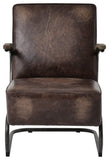 Brazilian Accent Chair - Modern Comfort with Rich Chocolate Microfiber & Solid Oak Arms for Elegance