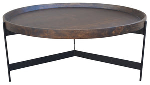 Primitive Collections Round Tray Top Coffee Table PC18020610 Brown